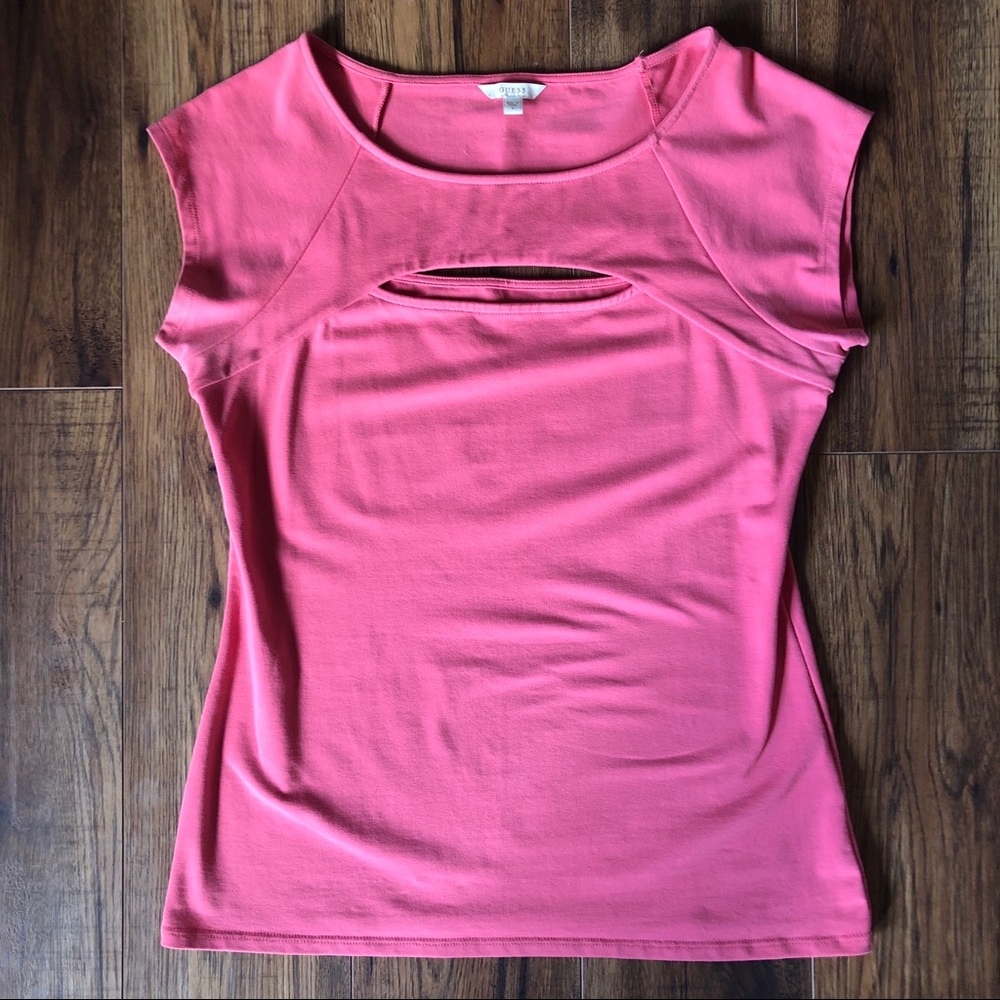 GUESS Coral Tee with Front and Back Cutout detail